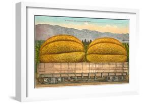 Giant Cantaloupe in Rail Car-null-Framed Art Print