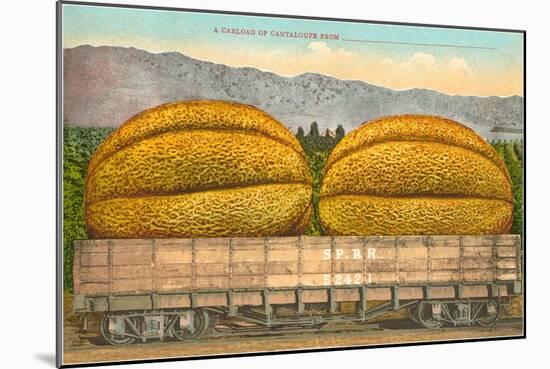 Giant Cantaloupe in Rail Car-null-Mounted Art Print