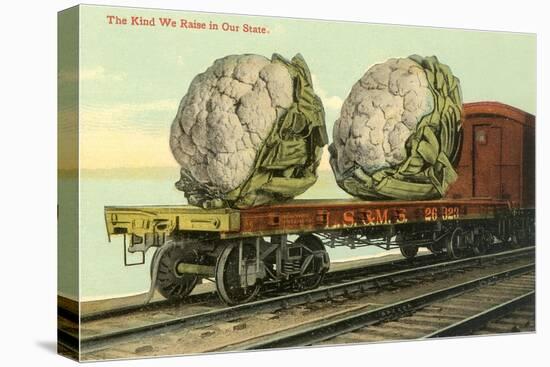 Giant Cauliflower on Flatbed-null-Stretched Canvas