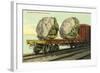 Giant Cauliflower on Flatbed-null-Framed Art Print