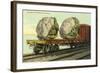 Giant Cauliflower on Flatbed-null-Framed Art Print