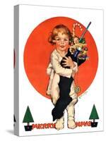 "Giant Christmas Stocking,"December 18, 1926-Ellen Pyle-Stretched Canvas