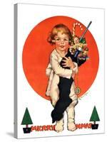 "Giant Christmas Stocking,"December 18, 1926-Ellen Pyle-Stretched Canvas