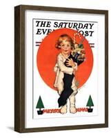 "Giant Christmas Stocking," Saturday Evening Post Cover, December 18, 1926-Ellen Pyle-Framed Giclee Print