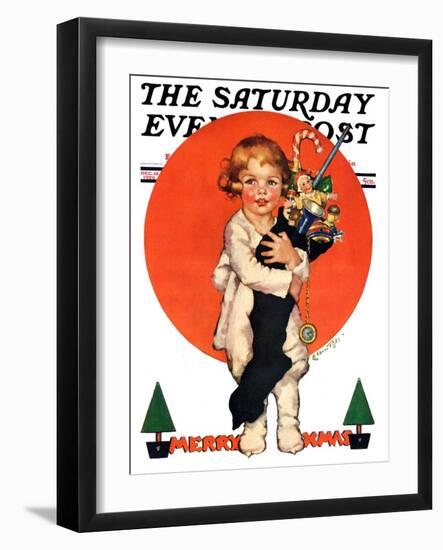 "Giant Christmas Stocking," Saturday Evening Post Cover, December 18, 1926-Ellen Pyle-Framed Giclee Print