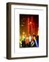 Giant Christmas wreath in front of the Radio City Music Hall on a Winter Night-Philippe Hugonnard-Framed Art Print