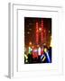 Giant Christmas wreath in front of the Radio City Music Hall on a Winter Night-Philippe Hugonnard-Framed Art Print