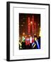 Giant Christmas wreath in front of the Radio City Music Hall on a Winter Night-Philippe Hugonnard-Framed Art Print