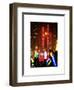 Giant Christmas wreath in front of the Radio City Music Hall on a Winter Night-Philippe Hugonnard-Framed Art Print