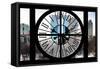 Giant Clock Window - Beautiful View of the Central Park Buildings IV-Philippe Hugonnard-Framed Stretched Canvas