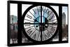 Giant Clock Window - Beautiful View of the Central Park Buildings IV-Philippe Hugonnard-Framed Stretched Canvas