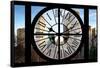 Giant Clock Window - Beautiful View of the Central Park Buildings-Philippe Hugonnard-Framed Stretched Canvas