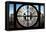 Giant Clock Window - Beautiful View of the Central Park Buildings-Philippe Hugonnard-Framed Stretched Canvas