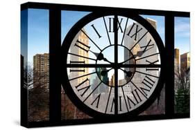 Giant Clock Window - Beautiful View of the Central Park Buildings-Philippe Hugonnard-Stretched Canvas