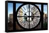 Giant Clock Window - Beautiful View of the Central Park Buildings-Philippe Hugonnard-Framed Stretched Canvas