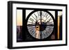 Giant Clock Window - City View at Sunset - New York City-Philippe Hugonnard-Framed Photographic Print