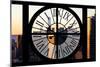Giant Clock Window - City View at Sunset - New York City-Philippe Hugonnard-Mounted Photographic Print