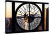 Giant Clock Window - City View at Sunset - New York City-Philippe Hugonnard-Stretched Canvas