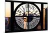 Giant Clock Window - City View at Sunset - New York City-Philippe Hugonnard-Mounted Photographic Print