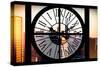 Giant Clock Window - City View at Sunset with the One World Trade Center II-Philippe Hugonnard-Stretched Canvas