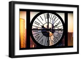 Giant Clock Window - City View at Sunset with the One World Trade Center II-Philippe Hugonnard-Framed Photographic Print