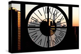 Giant Clock Window - City View at Sunset with the One World Trade Center-Philippe Hugonnard-Stretched Canvas