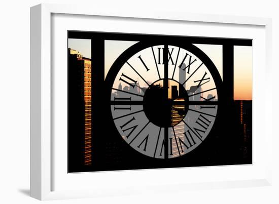 Giant Clock Window - City View at Sunset with the One World Trade Center-Philippe Hugonnard-Framed Photographic Print