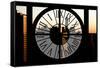 Giant Clock Window - City View at Sunset with the One World Trade Center-Philippe Hugonnard-Framed Stretched Canvas