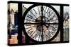 Giant Clock Window - City View - Manhattan II-Philippe Hugonnard-Stretched Canvas