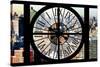 Giant Clock Window - City View - Manhattan II-Philippe Hugonnard-Stretched Canvas