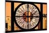 Giant Clock Window - City View - Manhattan Skyscrapers-Philippe Hugonnard-Mounted Photographic Print