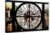 Giant Clock Window - City View - Manhattan-Philippe Hugonnard-Stretched Canvas