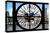 Giant Clock Window - City View with Brooklyn Bridge - New York City II-Philippe Hugonnard-Stretched Canvas