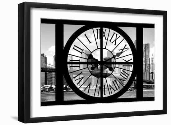 Giant Clock Window - City View with Brooklyn Bridge - New York City III-Philippe Hugonnard-Framed Photographic Print