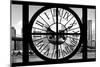 Giant Clock Window - City View with Brooklyn Bridge - New York City III-Philippe Hugonnard-Mounted Photographic Print