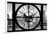 Giant Clock Window - City View with Brooklyn Bridge - New York City III-Philippe Hugonnard-Framed Photographic Print