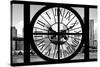 Giant Clock Window - City View with Brooklyn Bridge - New York City III-Philippe Hugonnard-Stretched Canvas