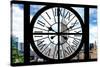 Giant Clock Window - City View with the Empire State and Chrysler Buildings - Manhattan III-Philippe Hugonnard-Stretched Canvas