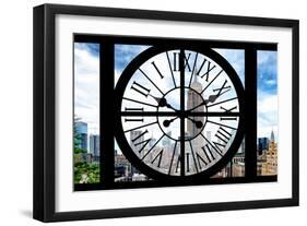 Giant Clock Window - City View with the Empire State and Chrysler Buildings - Manhattan III-Philippe Hugonnard-Framed Photographic Print
