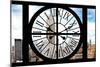 Giant Clock Window - City View with the Empire State and Chrysler Buildings - Manhattan-Philippe Hugonnard-Mounted Photographic Print