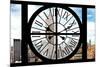 Giant Clock Window - City View with the Empire State and Chrysler Buildings - Manhattan-Philippe Hugonnard-Mounted Photographic Print