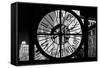 Giant Clock Window - City View with the Empire State Building II-Philippe Hugonnard-Framed Stretched Canvas