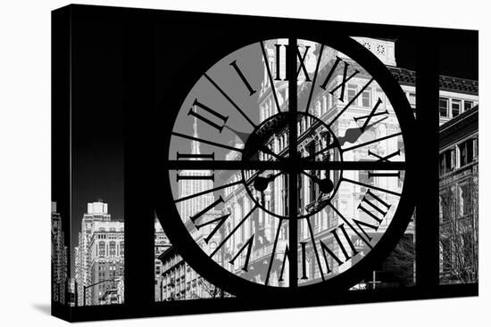 Giant Clock Window - City View with the Empire State Building II-Philippe Hugonnard-Stretched Canvas