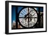 Giant Clock Window - City View with the Empire State Building-Philippe Hugonnard-Framed Photographic Print
