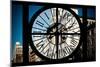 Giant Clock Window - City View with the Empire State Building-Philippe Hugonnard-Mounted Photographic Print