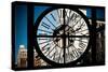 Giant Clock Window - City View with the Empire State Building-Philippe Hugonnard-Stretched Canvas