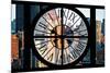 Giant Clock Window - City View with the New Yorker Hotel-Philippe Hugonnard-Mounted Photographic Print