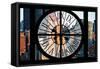 Giant Clock Window - City View with the New Yorker Hotel-Philippe Hugonnard-Framed Stretched Canvas