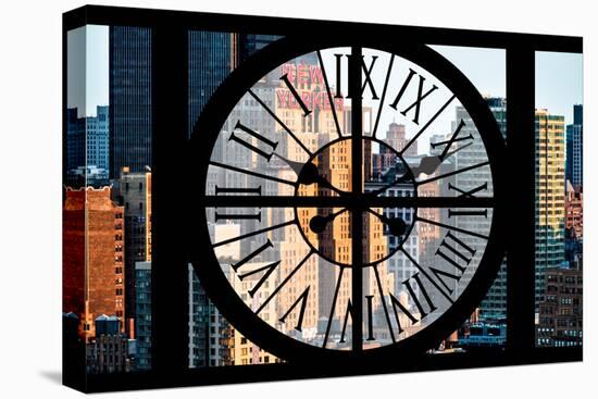 Giant Clock Window - City View with the New Yorker Hotel-Philippe Hugonnard-Stretched Canvas