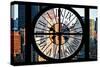 Giant Clock Window - City View with the New Yorker Hotel-Philippe Hugonnard-Stretched Canvas